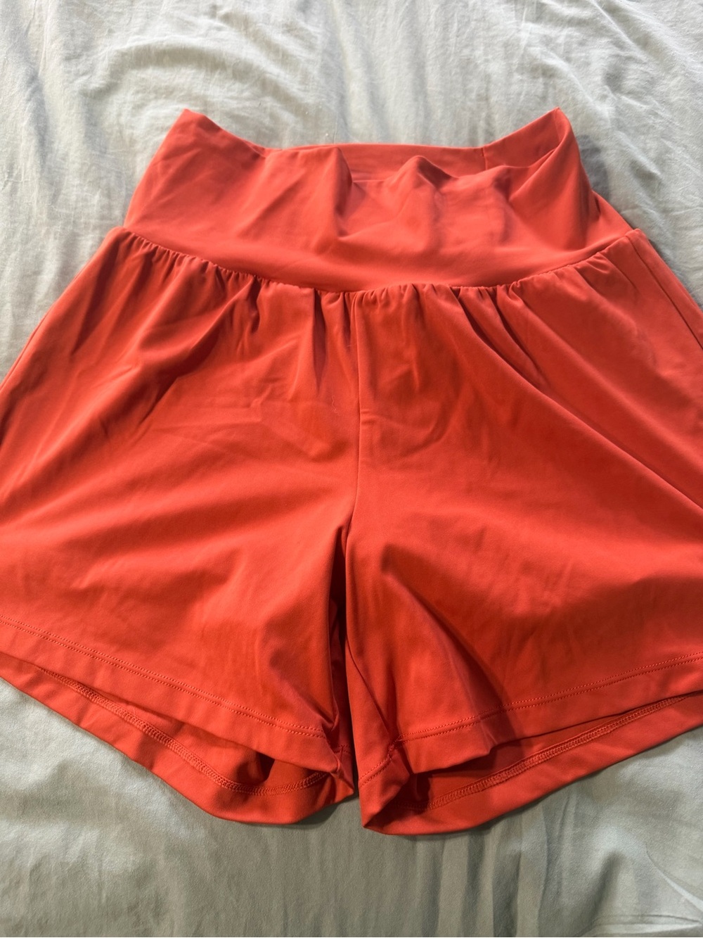 HALARA High-Waist Athletic Shorts - Coral Red